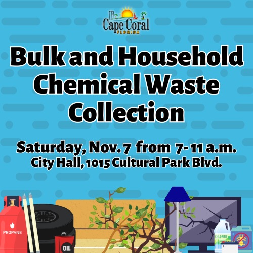 Flyer for bulk waste collection event Saturday November 7 from 7-11am, at City Hall.